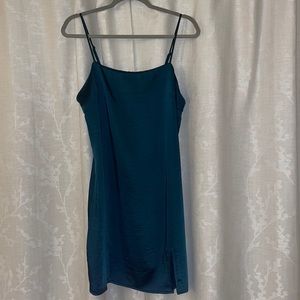 NWT dark green slip dress